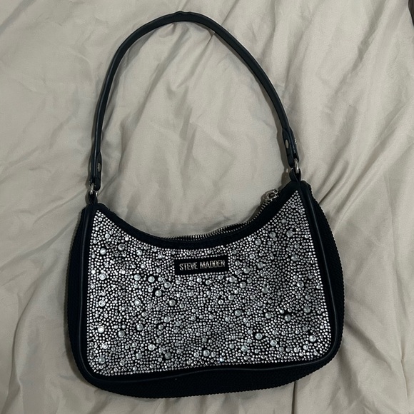 Steve Madden Handbags - Steve Madden Black Rhinestone Purse | Glam Y2K Shoulder Bag